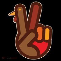 Thanksgiving Peace Sign Hand Turkey Ornament thumb 1