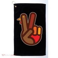 Thanksgiving Peace Sign Hand Turkey Golf Towel thumb 0