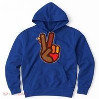 Thanksgiving Peace Sign Hand Turkey Hoodie thumb 0