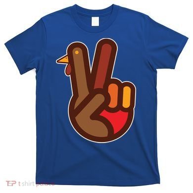 Thanksgiving Peace Sign Hand Turkey T-Shirt