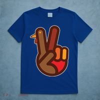Thanksgiving Peace Sign Hand Turkey T-Shirt thumb 5