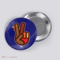 Thanksgiving Peace Sign Hand Turkey Button thumb 0