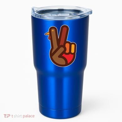 Thanksgiving Peace Sign Hand Turkey Tumbler