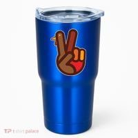 Thanksgiving Peace Sign Hand Turkey Tumbler thumb 0