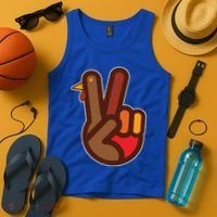 Thanksgiving Peace Sign Hand Turkey Tank Top thumb 4
