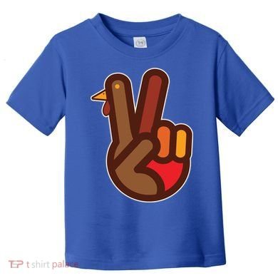Thanksgiving Peace Sign Hand Turkey Toddler T-Shirt