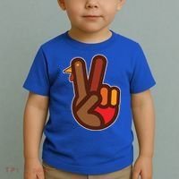 Thanksgiving Peace Sign Hand Turkey Toddler T-Shirt thumb 2