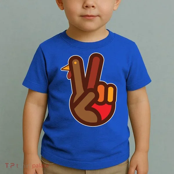 Thanksgiving Peace Sign Hand Turkey Toddler T-Shirt