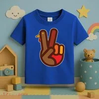 Thanksgiving Peace Sign Hand Turkey Toddler T-Shirt thumb 3