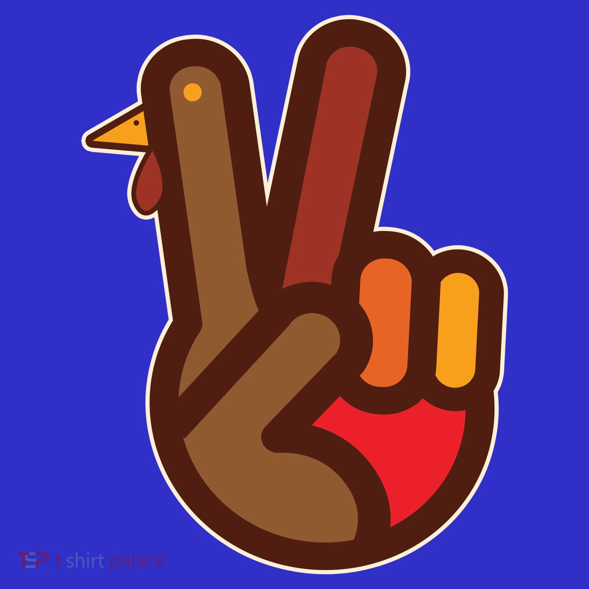 Thanksgiving Peace Sign Hand Turkey Women's T-Shirt