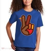 Thanksgiving Peace Sign Hand Turkey Kids T-Shirt thumb 2