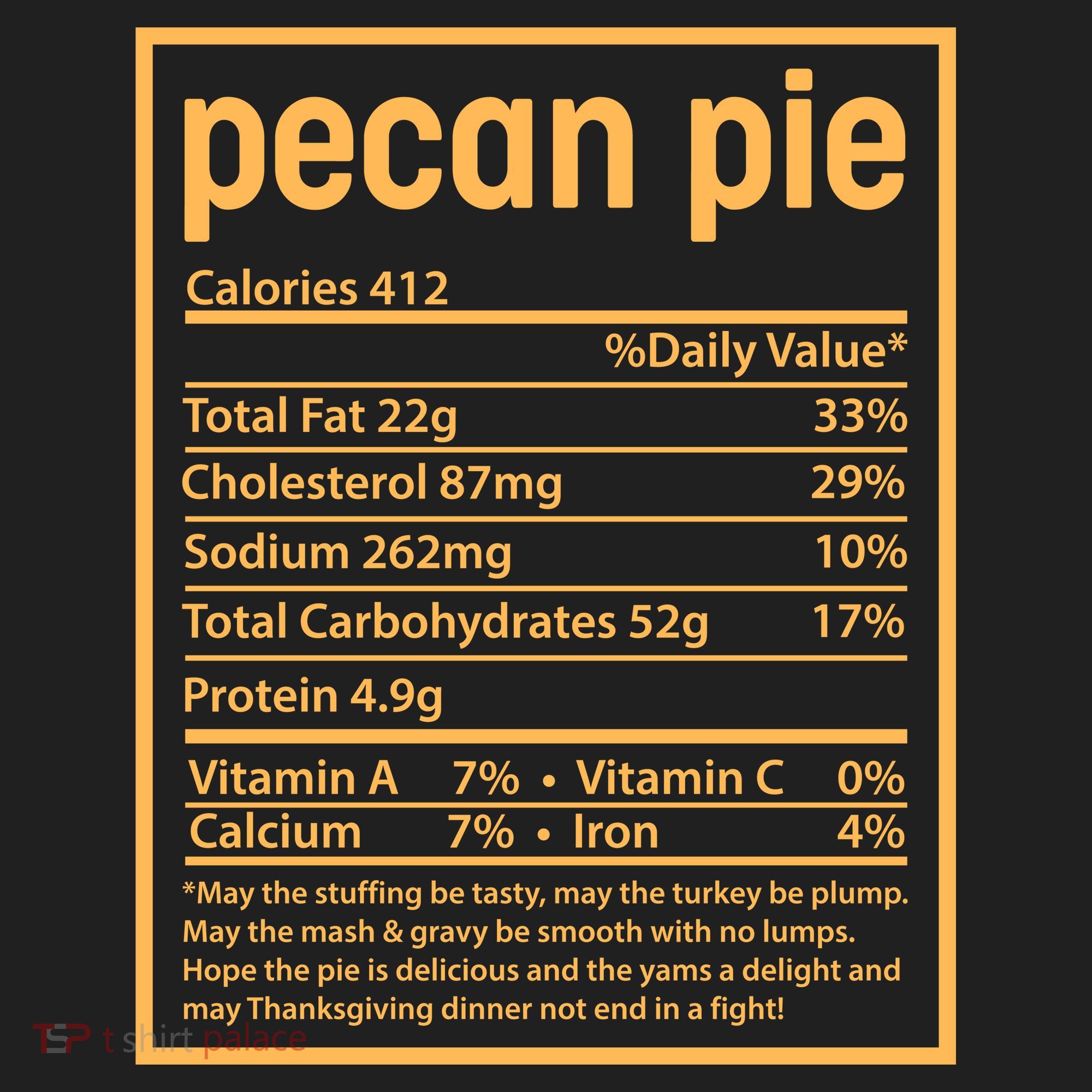 Thanksgiving Pecan Pie Nutrition Facts Beanie