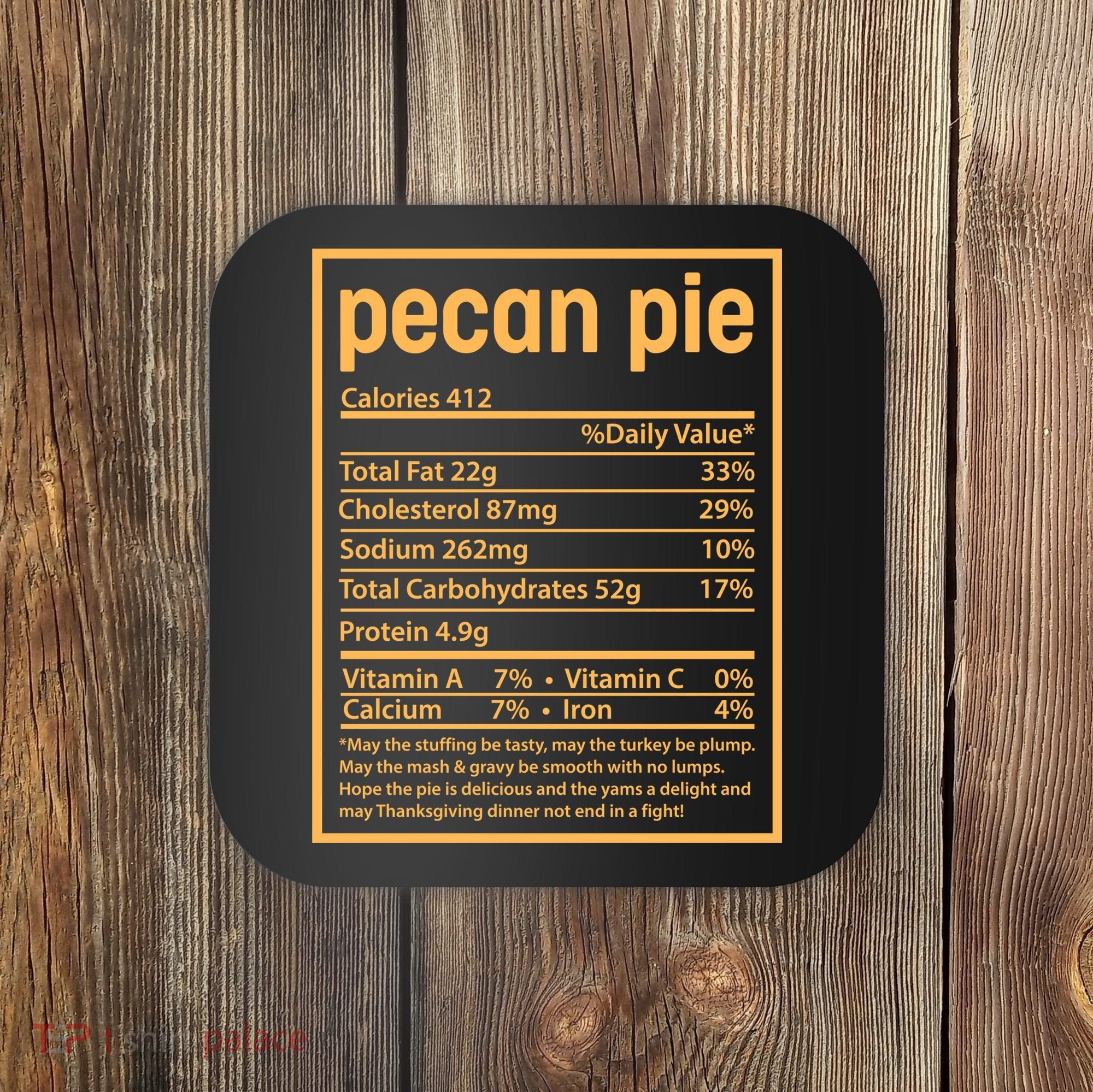 Thanksgiving Pecan Pie Nutrition Facts Coaster
