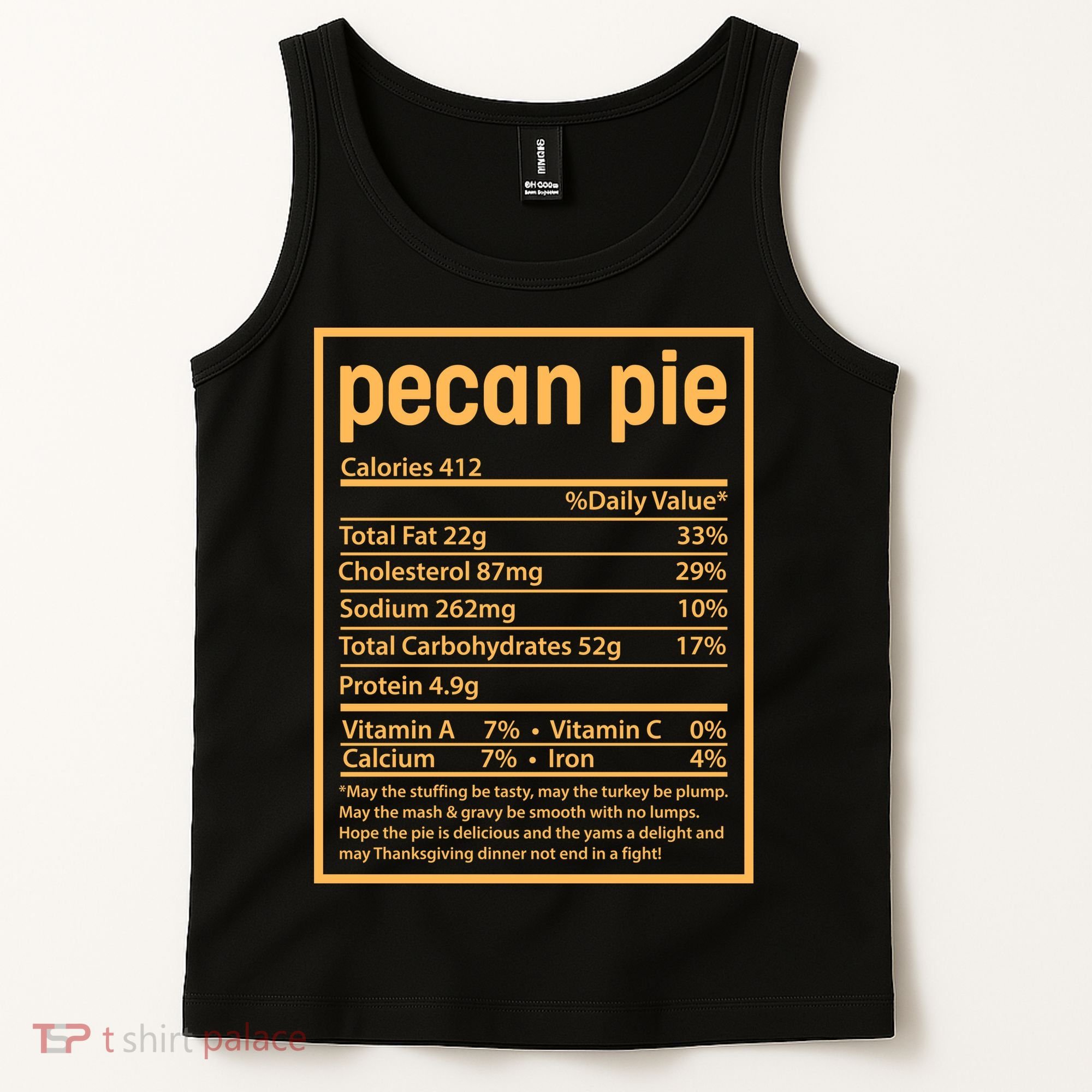 Thanksgiving Pecan Pie Nutrition Facts Tank Top
