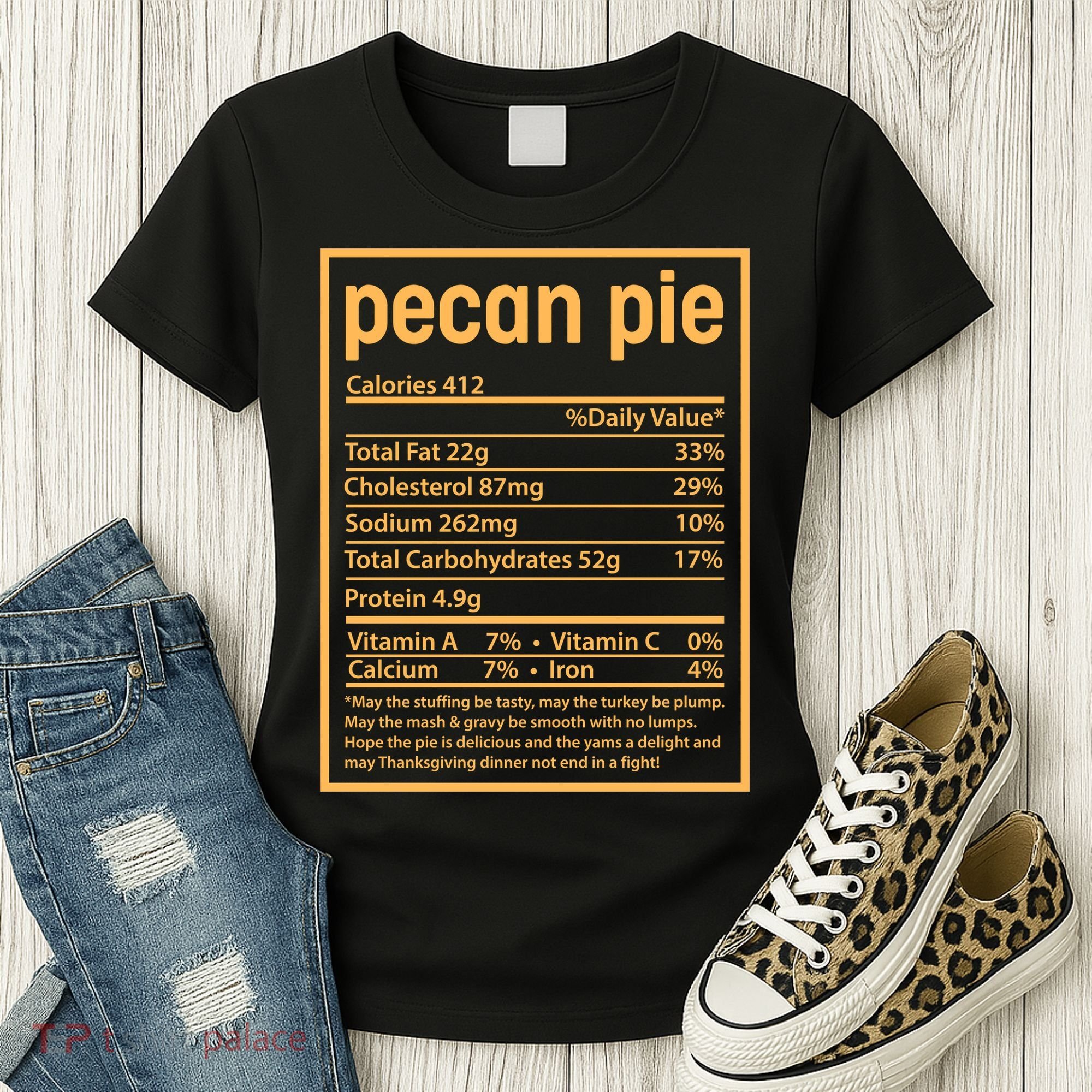 Thanksgiving Pecan Pie Nutrition Facts Women's T-Shirt