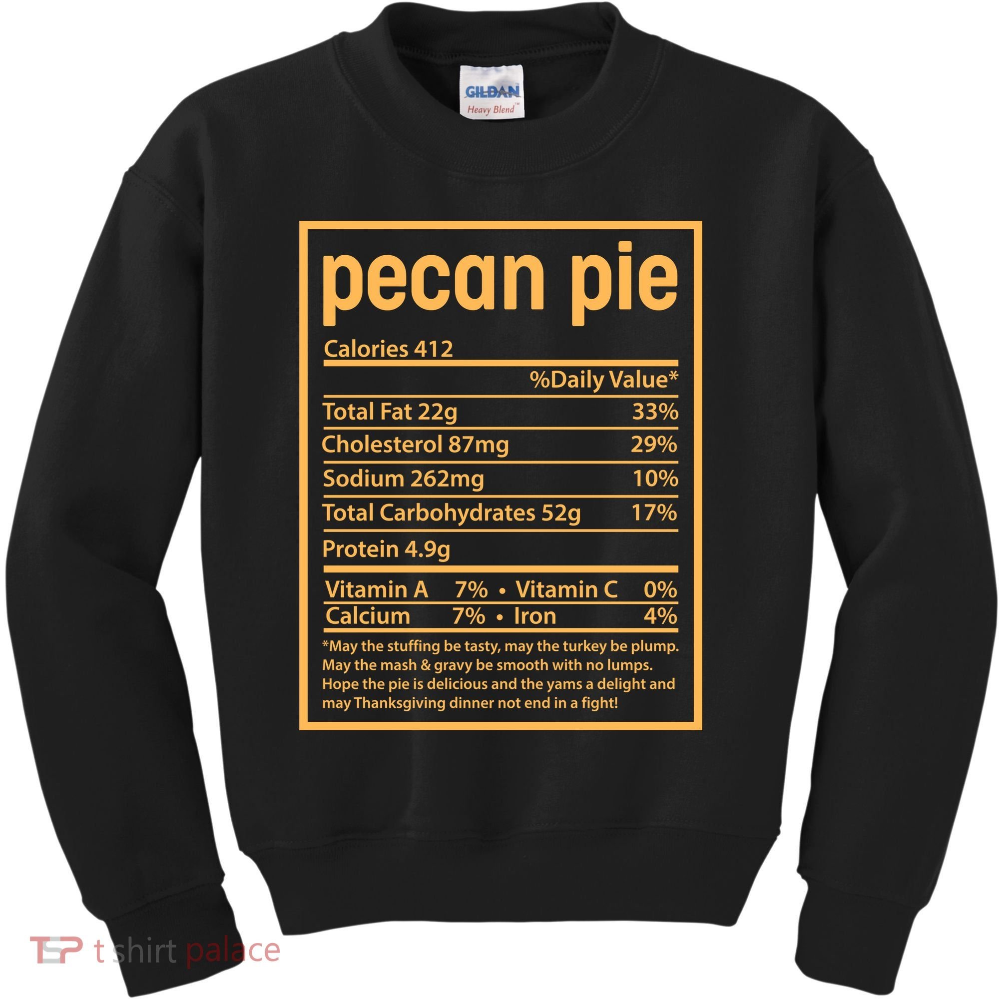 Thanksgiving Pecan Pie Nutrition Facts Kids Sweatshirt