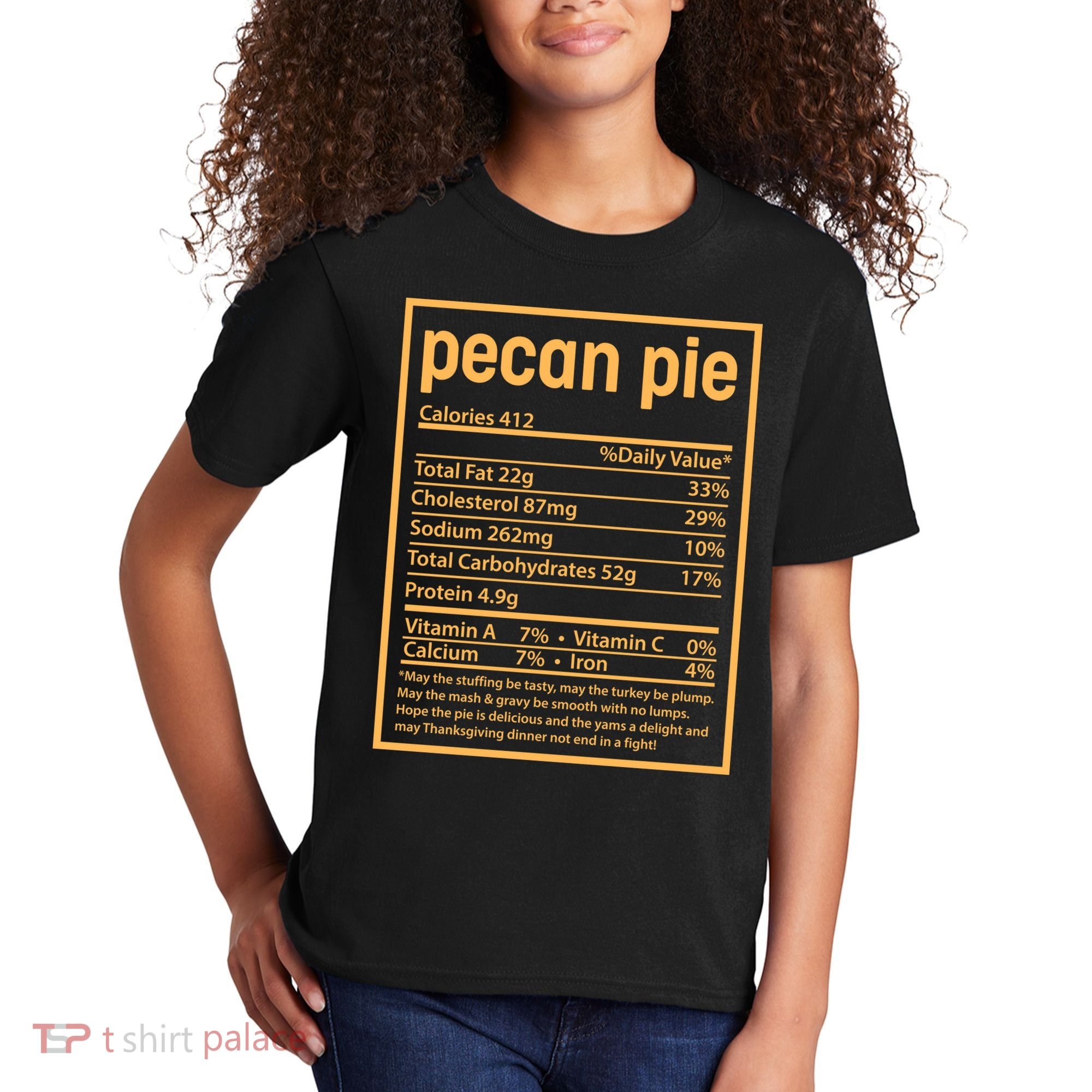 Thanksgiving Pecan Pie Nutrition Facts Kids T-Shirt