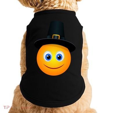 Thanksgiving Pilgrim Emoji Smiley Doggie Tank