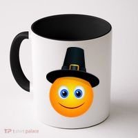 Thanksgiving Pilgrim Emoji Smiley Coffee Mug thumb 0
