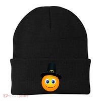 Thanksgiving Pilgrim Emoji Smiley Beanie thumb 0