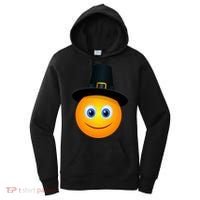 Thanksgiving Pilgrim Emoji Smiley Women's Hoodie thumb 0