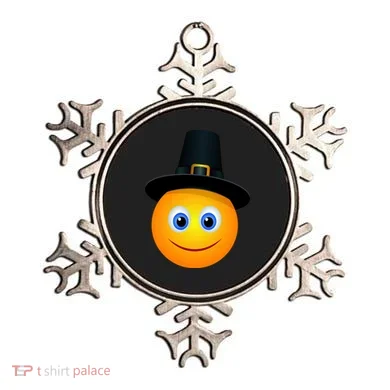 Thanksgiving Pilgrim Emoji Smiley Ornament