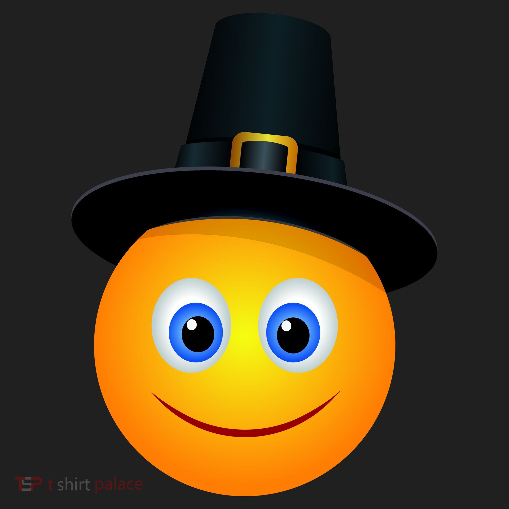 Thanksgiving Pilgrim Emoji Smiley Golf Towel