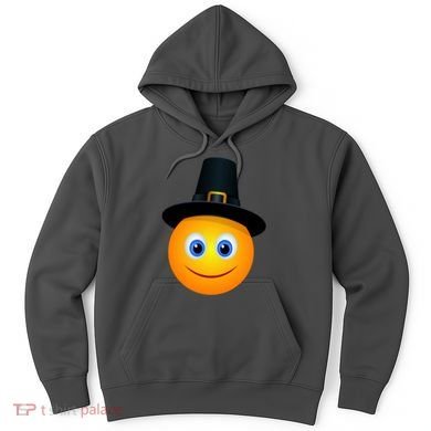 Thanksgiving Pilgrim Emoji Smiley Hoodie