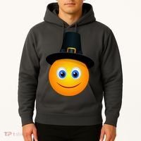 Thanksgiving Pilgrim Emoji Smiley Hoodie thumb 2
