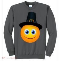 Thanksgiving Pilgrim Emoji Smiley Sweatshirt thumb 0