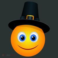 Thanksgiving Pilgrim Emoji Smiley T-Shirt thumb 7