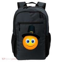 Thanksgiving Pilgrim Emoji Smiley Backpack thumb 0