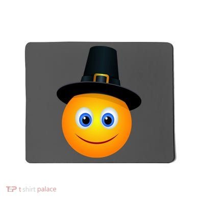 Thanksgiving Pilgrim Emoji Smiley Mousepad