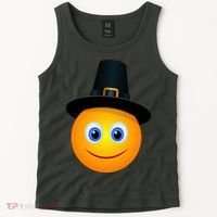 Thanksgiving Pilgrim Emoji Smiley Tank Top thumb 2