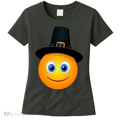 Thanksgiving Pilgrim Emoji Smiley Women's T-Shirt