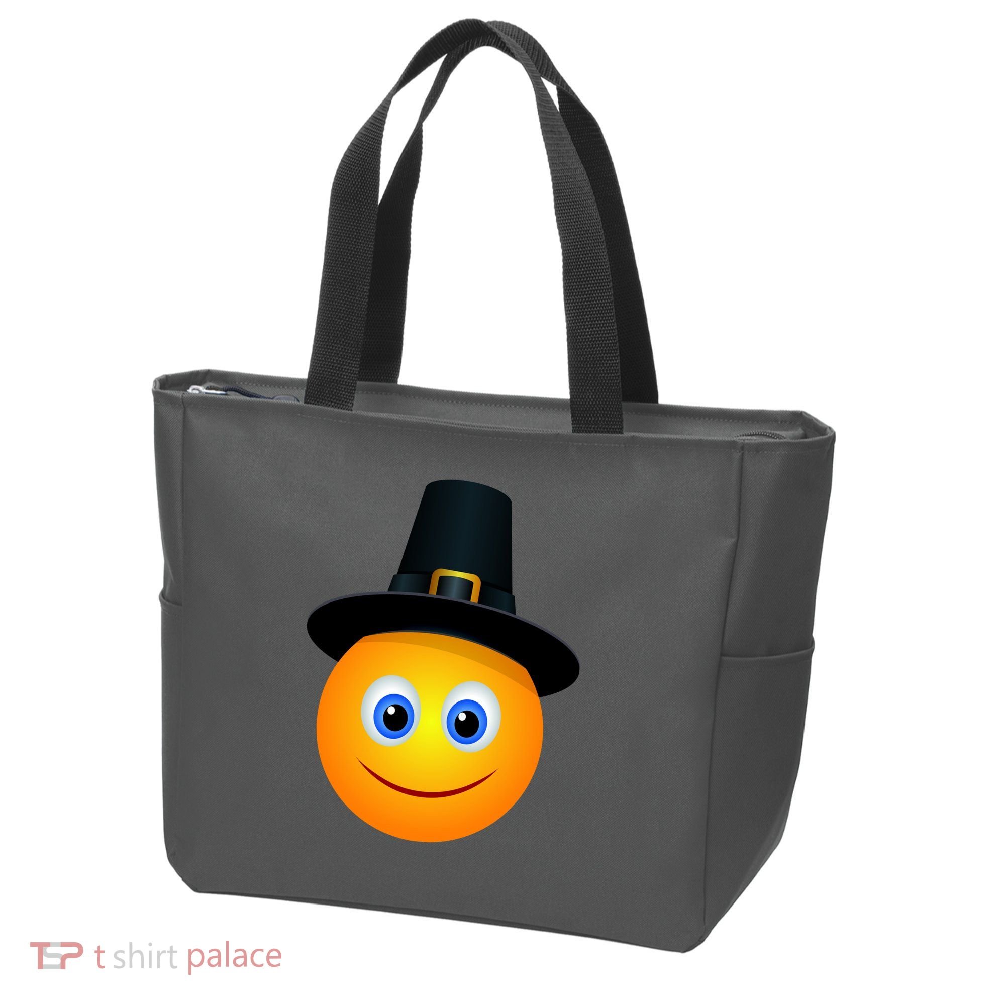 Thanksgiving Pilgrim Emoji Smiley Tote Bag