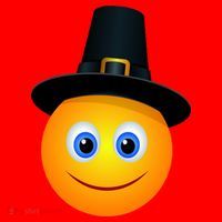 Thanksgiving Pilgrim Emoji Smiley Santa Hat thumb 1