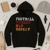 Thanksgiving Schedule Football Turkey Nap Repeat Hoodie thumb 3