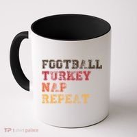 Thanksgiving Schedule Football Turkey Nap Repeat Coffee Mug thumb 0