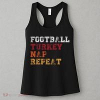 Thanksgiving Schedule Football Turkey Nap Repeat Women's Tank Top thumb 3