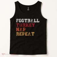 Thanksgiving Schedule Football Turkey Nap Repeat Tank Top thumb 2