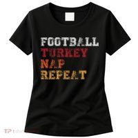 Thanksgiving Schedule Football Turkey Nap Repeat Women's T-Shirt thumb 0