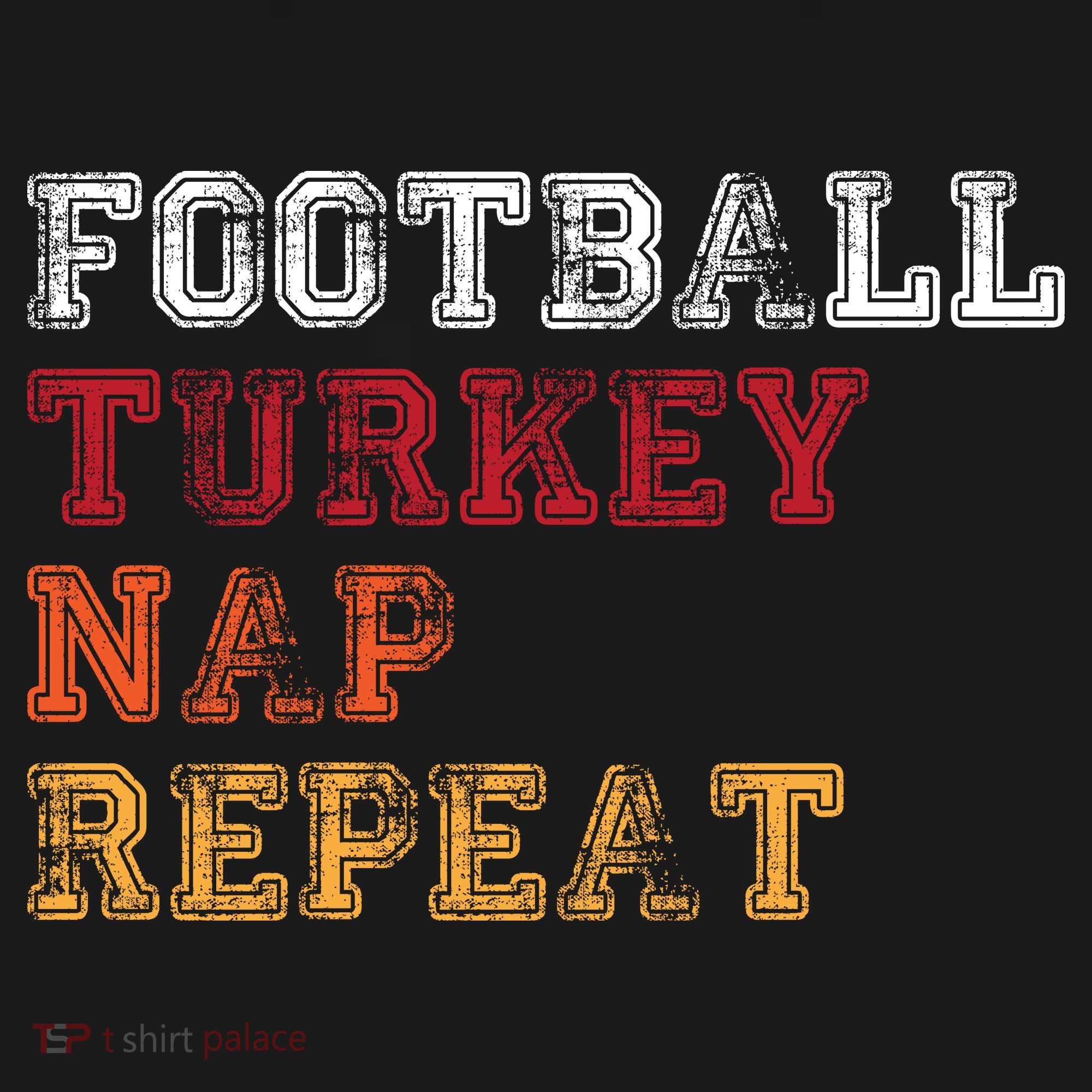 Thanksgiving Schedule Football Turkey Nap Repeat Kids Long Sleeve Shirt