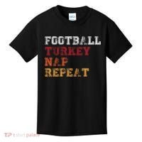 Thanksgiving Schedule Football Turkey Nap Repeat Kids T-Shirt thumb 0