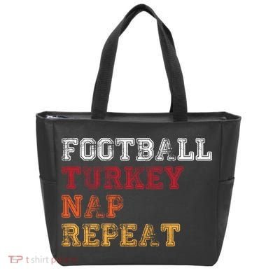 Thanksgiving Schedule Football Turkey Nap Repeat Tote Bag