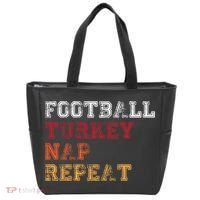 Thanksgiving Schedule Football Turkey Nap Repeat Tote Bag thumb 0