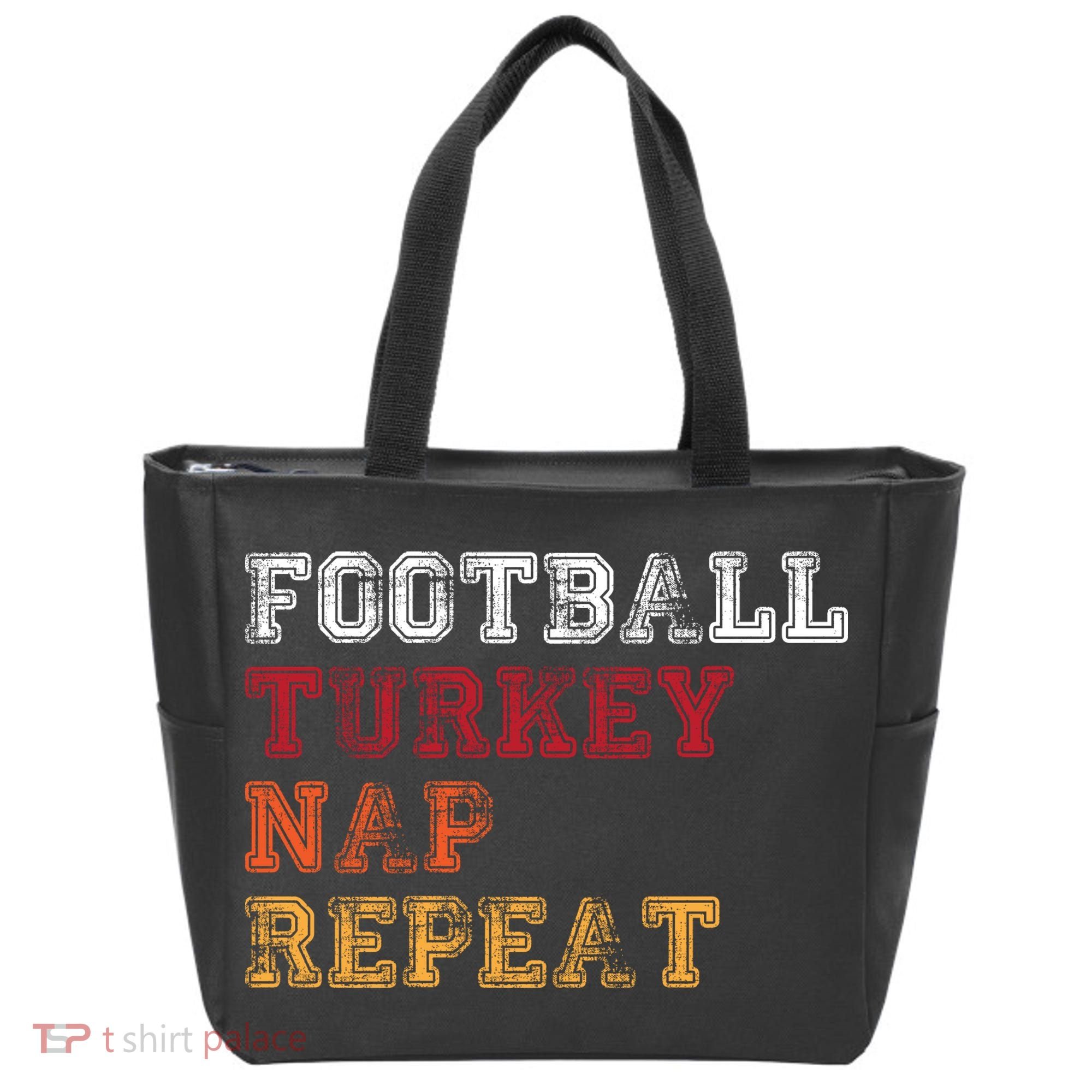Thanksgiving Schedule Football Turkey Nap Repeat Tote Bag