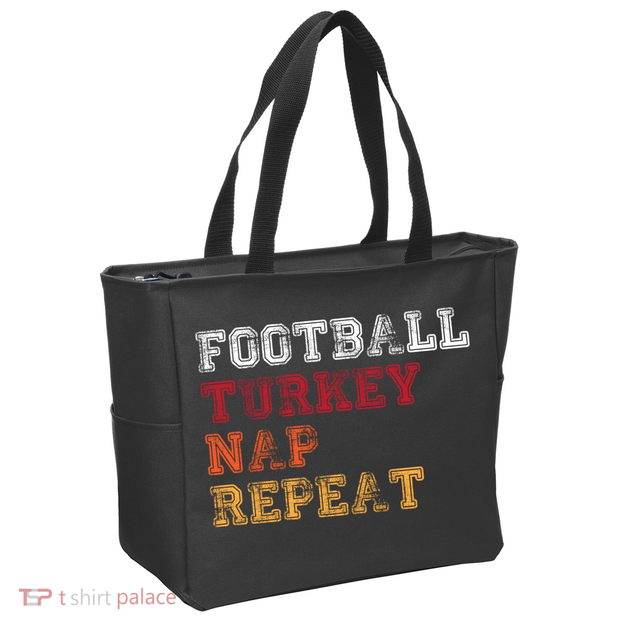 Thanksgiving Schedule Football Turkey Nap Repeat Tote Bag