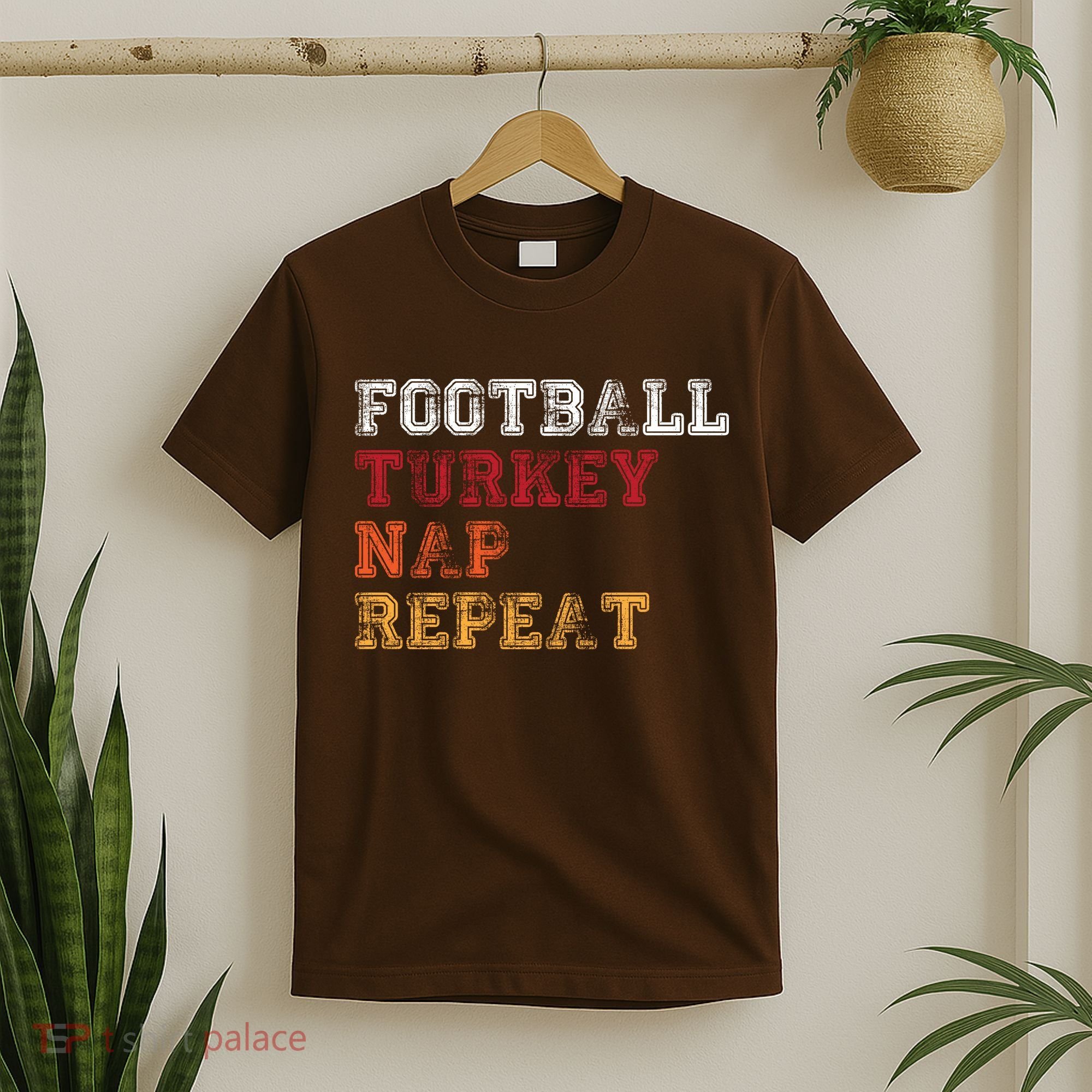 Thanksgiving Schedule Football Turkey Nap Repeat T-Shirt