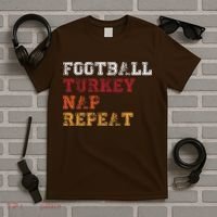 Thanksgiving Schedule Football Turkey Nap Repeat T-Shirt thumb 5
